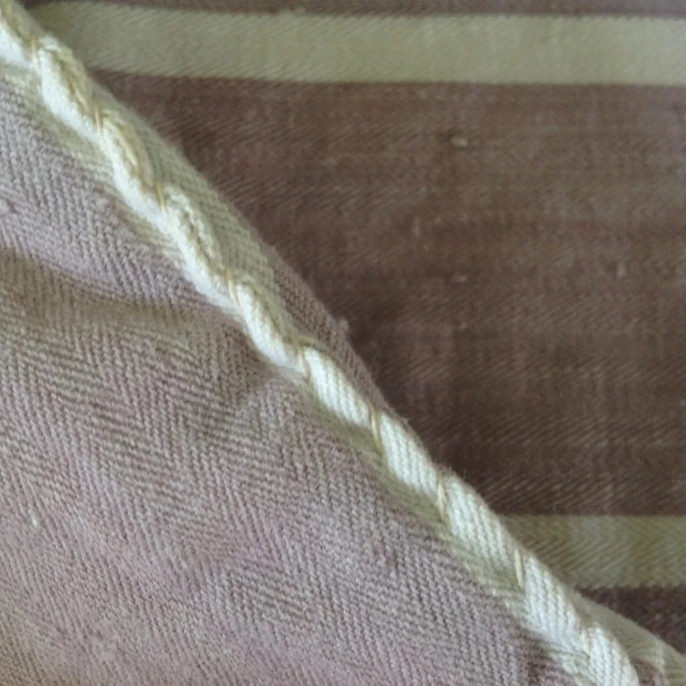 VINTAGE 1930s Lavender & Ecru French Striped Mattress Ticking, 4.7 yds
